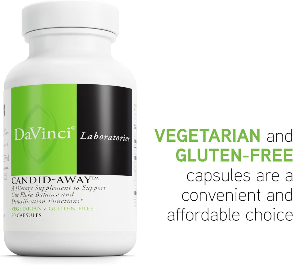 DAVINCI Labs Candid-Away - Digestive Gut Health Support, Immune System Support with Digestive Enzymes, Calcium, Magnesium & More* - 90 Vegetarian Capsules (30 Servings)