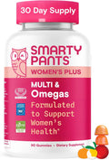 SmartyPants Women's Multivitamin Gummies - Improved Formula: Omega 3 (DHA/EPA), Methylfolate, CoQ10, Vitamin D3, C, Vitamin B12, B6, A, K & Zinc, Inositol, Gluten Free, 90 Count (30 Day Supply)