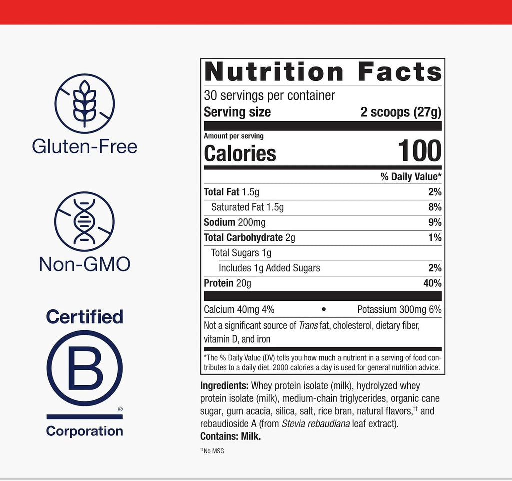 Metagenics Perfect Protein with Cross-Flow Micro-Filtered Whey Isolate & Hydrolyzed Whey Protein - 30 Servings - Vanilla