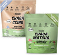 Renude Chaga Matcha and Chagaccino - Chaga Mushroom Powder for Coffee and Matcha, Mushroom Drink Mix with Adaptogens, Natural Energy and Immune Support, Vegan, Keto - 15 Servings Each
