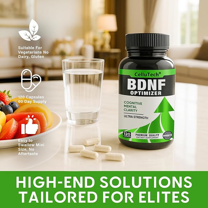 Nootropic Brain Supplement for Memory & Focus Support– BDNF Essentials for Enhanced Cognitive, Mental Clarity & Mood Clarity with Bacopa Monnieri, Lion's Mane, Alpha GPC & More – 120 Capsules