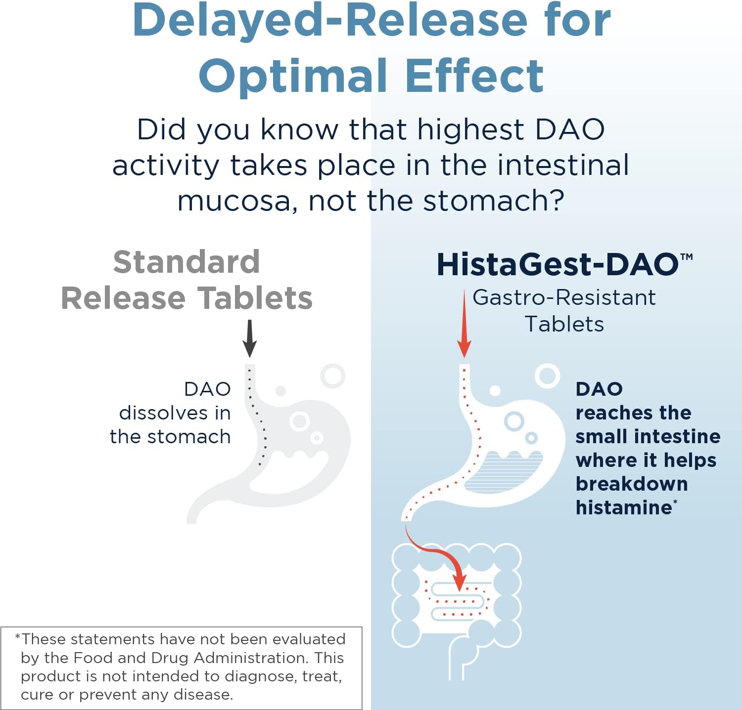 Designs for Health HistaGest-DAO - Diamine Oxidase DAO Enzyme to Support Digestion of Histamine-Containing Foods - 20,000 HDU DAO Diamine Oxidase Enzymes (60 Gastro-Resistant Tablets)