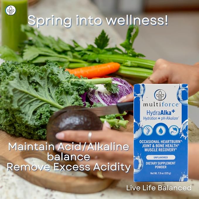 HydraAlka+ Premium Alkalizing Supplement | Beats Acid & Non-Chronic Heartburn | Hydrates with Electrolytes | Supports pH Balance, Muscle Recovery & Bone Health | 30 Servings, 3 Flavors