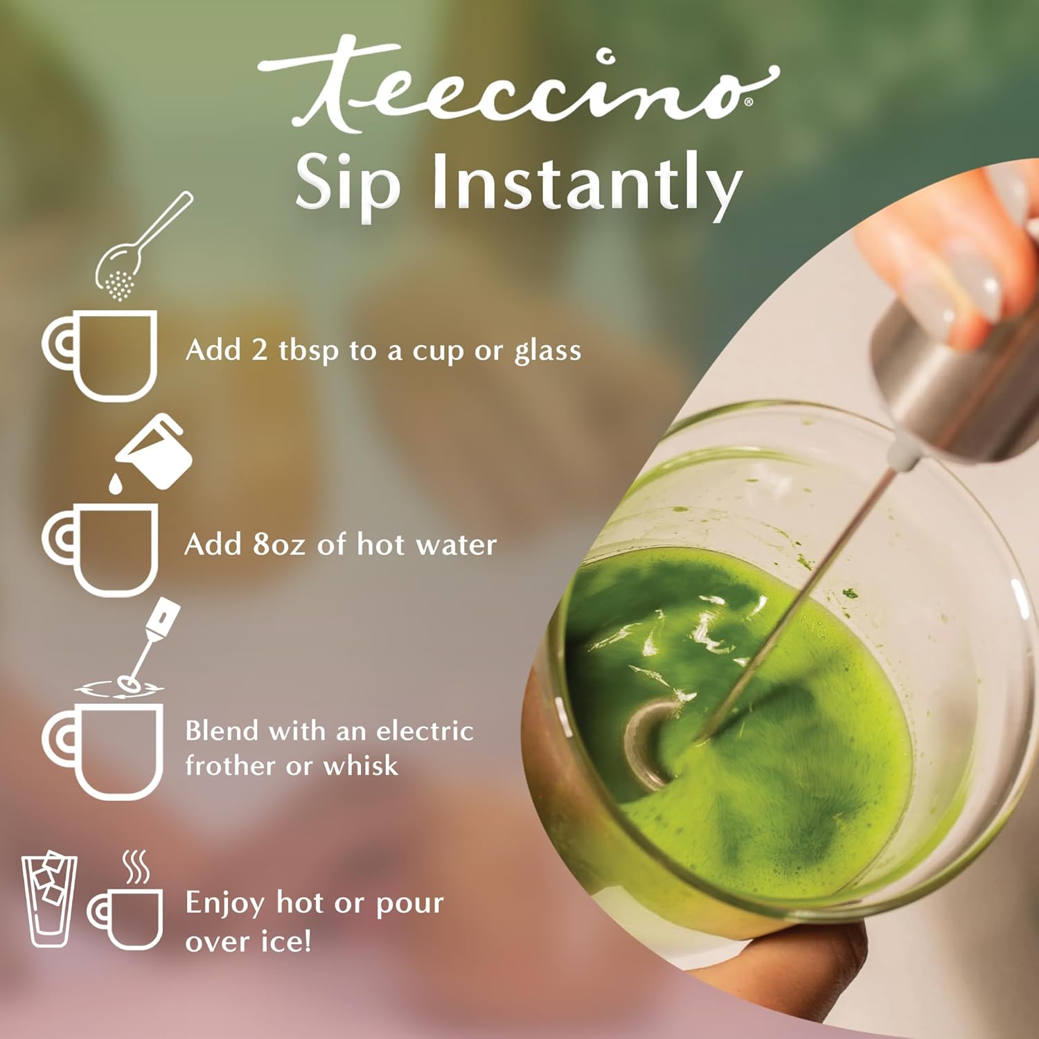 Miraculous Mushrooms Instant Matcha Latte by Teeccino – 12 servings - Organic Matcha Latte with MCT Oil and Adaptogenic Mushrooms - Lion’s Mane, Cordyceps & Tremella – Antioxidants, Low Caffeine, Prebiotic - 8.9 ounces