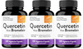 Sandhu's Quercetin with Bromelain Supplement | 1000mg Per Serving 120 Vegetarian Capsules (Pack of 3) | Bioflavonoids Quercitin Complex for Immune Support & Respiratory Health