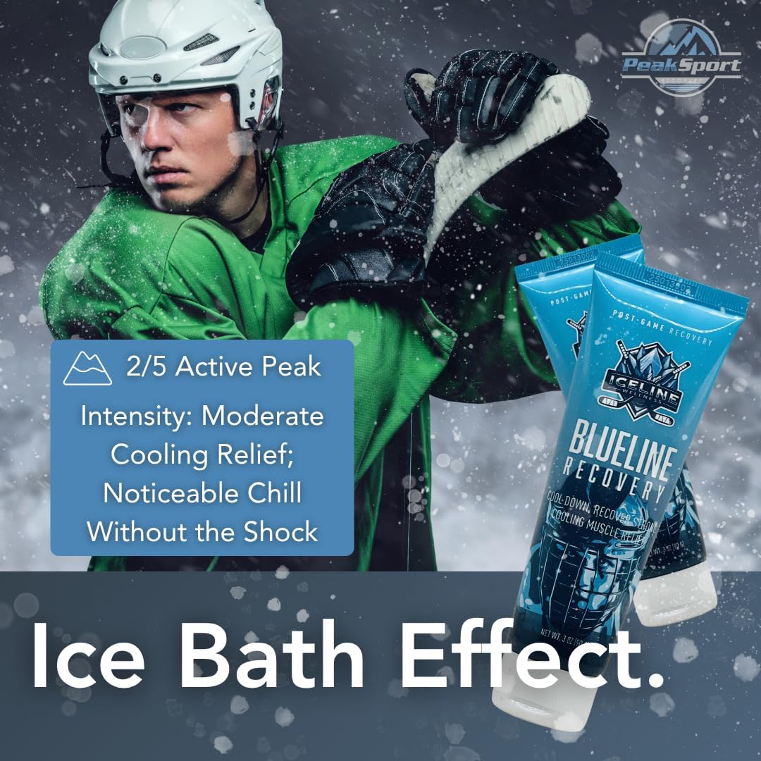 Blueline Recovery Cooling Gel - Menthol Muscle Pain Relief Cream for Athletes - Post-Workout & Joint Recovery - Fast-Acting 3 oz - Made in USA