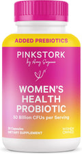 Pink Stork Women’s Probiotic Capsules – 50 Billion CFU Probiotics and Prebiotics – Supports Vaginal Flora, pH Balance, Gut Health, Mood + Digestive Wellness – Dairy-Free, Vegan, Non-GMO – 30 Count