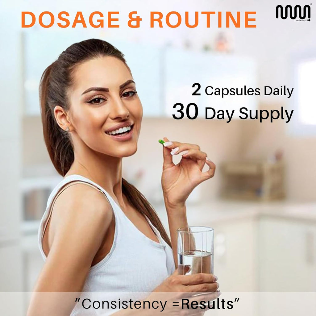 mastermedi Biotin 20,000mcg with Collagen, Keratin & Hyaluronic Acid – Hair, Skin & Nail Support – 60 Capsules, 2-Month Supply – Zinc, Vitamins A–E, Bamboo & Amla Extract – Non-GMO, Gluten-Free