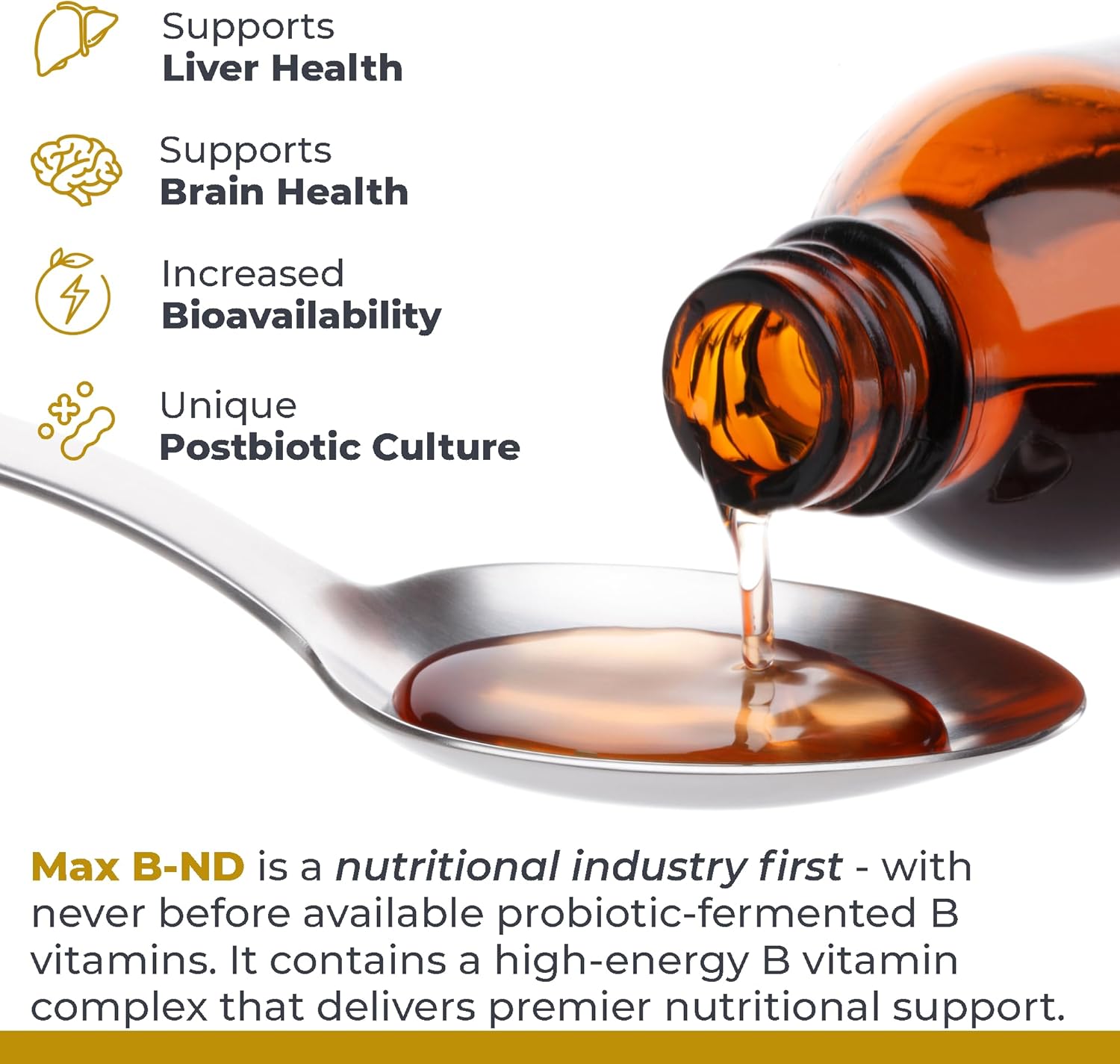 Premier Research Labs Max B-ND - Liquid Vitamin B Complex for Liver & Brain Health, Sublingual Drops for Men & Women with Thiamin, B12 & B6-8 Fl Oz Bottle