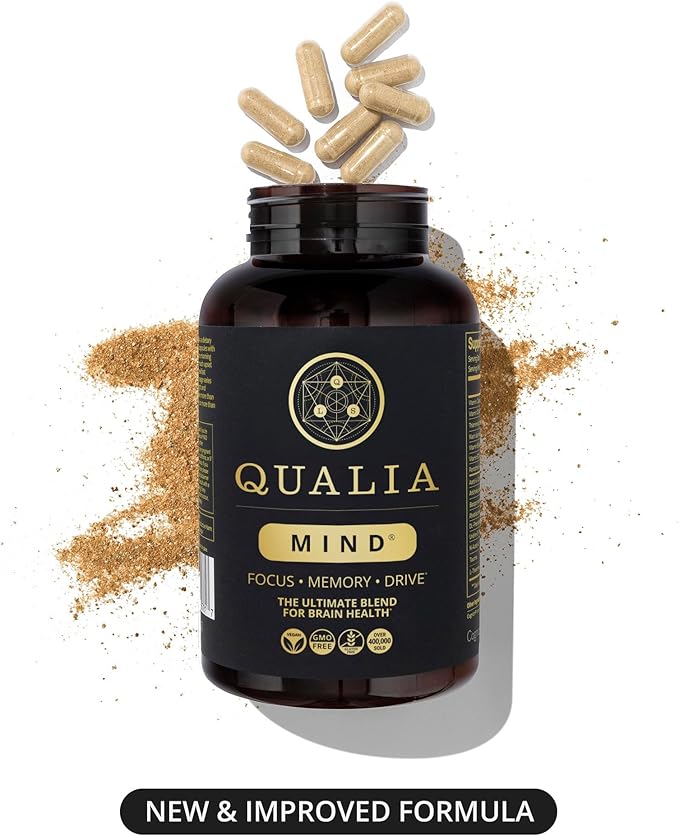 Qualia Mind | The Ultimate Blend for Brain Health* | Doctor-Formulated Nootropic to Fuel Focus & Concentration* | Supports Long Term Brain Health| Maintain Drive & Productivity
