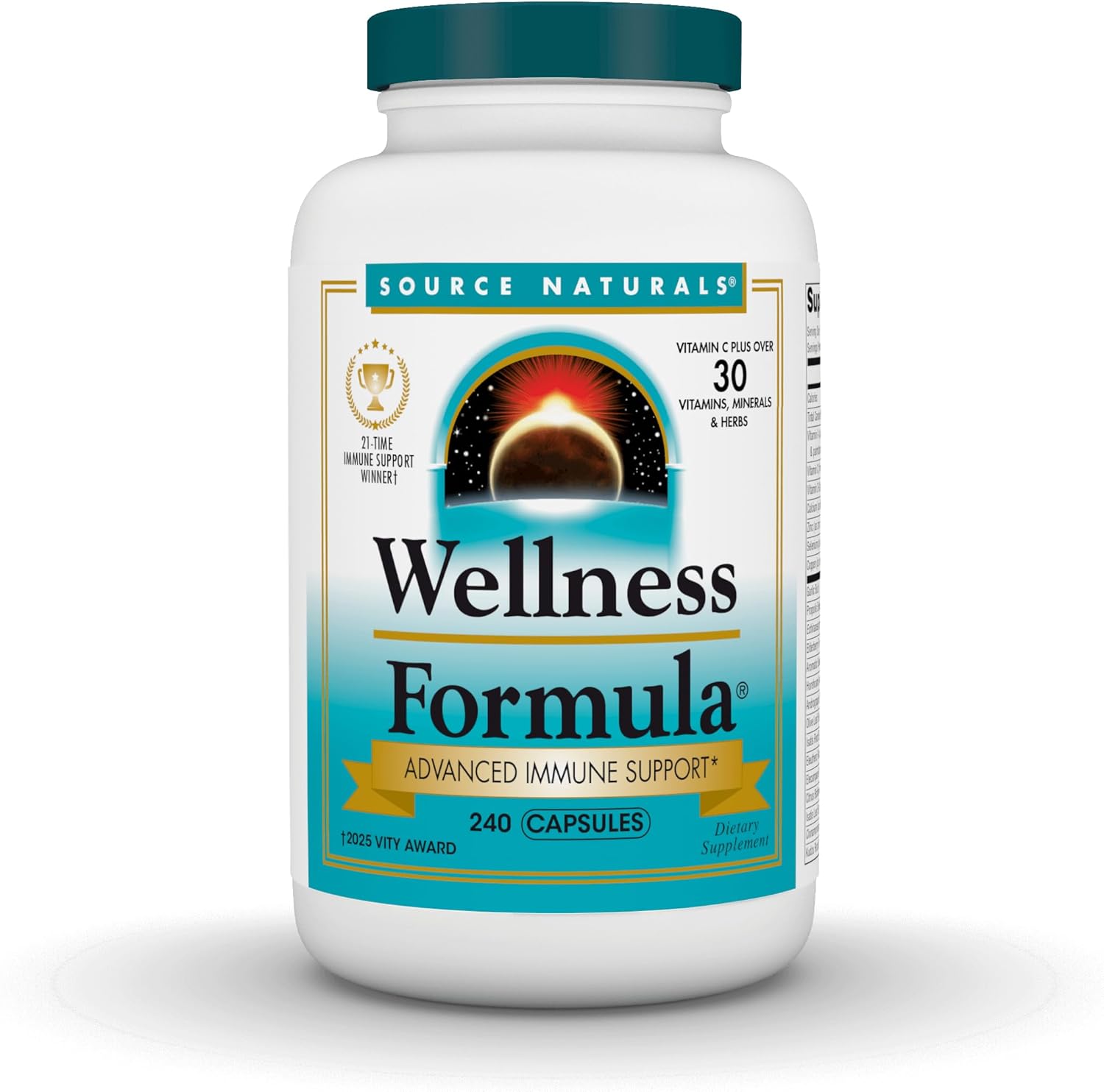 Source Naturals Wellness Formula Bio-Aligned Vitamins & Herbal Defense Advanced Immune Support* - Dietary Supplement & Immunity Booster - 240 Capsules