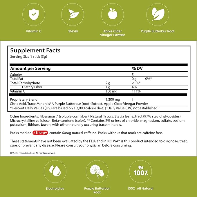 Morning Miracle Natural Allergy Relief Non-Drowsy Drink Mix for Sinus Support, Steady Energy, and Daily Natural Antihistamine for Adults (60mg Caffeine, 30 Stick Variety Pack)