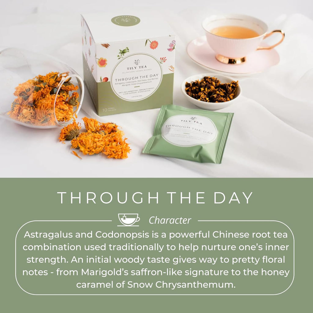 Tily Through The Day Herbal Tea - Caffeine Free - 10 Plastic-Free Teabags