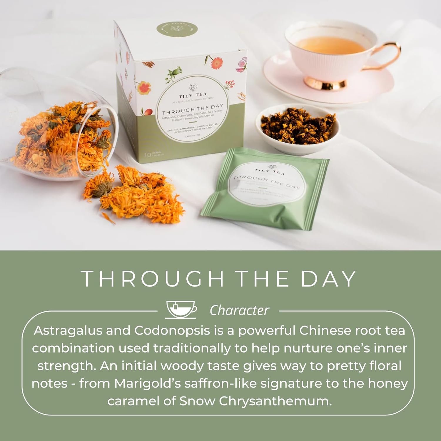 Tily Through The Day Herbal Tea - Caffeine Free - 10 Plastic-Free Teabags