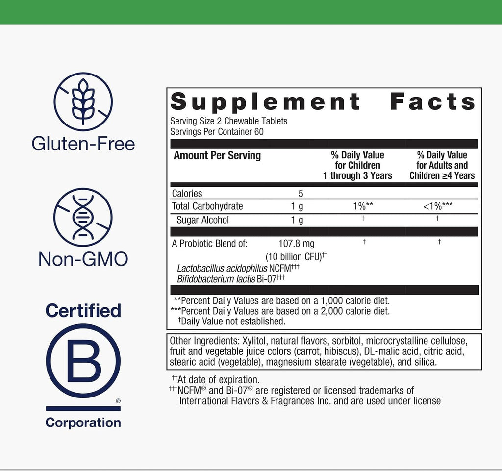 Metagenics UltraFlora Kids Probiotic - 10 Billion CFU - Children's Probiotic Blend - Digestive Health & Immune Health* - for Ages 3 & Up - 120 Count