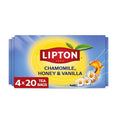 Lipton Golden Chamomile with Honey and Vanilla Tea Bags, Caffeine Free Tea, Herbal Tea, Individually Wrapped, 80 Total tea Bags (20ct - Pack of 4)