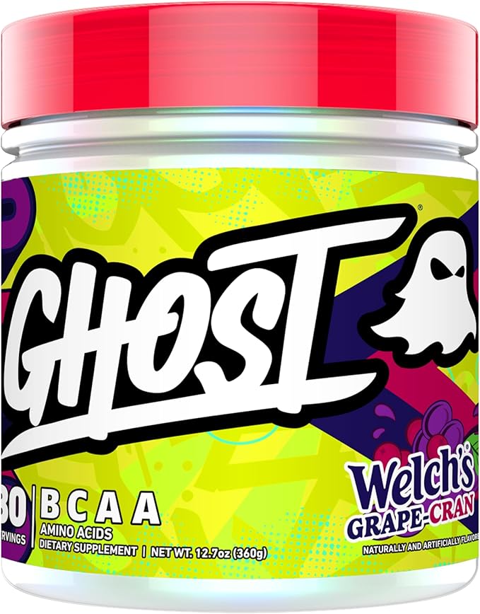 GHOST BCAA Powder Amino Acids Supplement, Welch's Grape-Cran - 30 Servings - Sugar-Free Intra, Post & Pre Workout Amino Powder & Recovery Drink, 7G BCAA