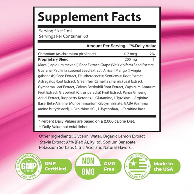 LipoRise Drops – Natural Liquid Supplement with 100% Plant-Based Ingredients, maca root, grape seed & citrus extracts | Non-GMO | GMP Certified | Made in USA | 60 mL, 60 Servings, 1 Month Supply