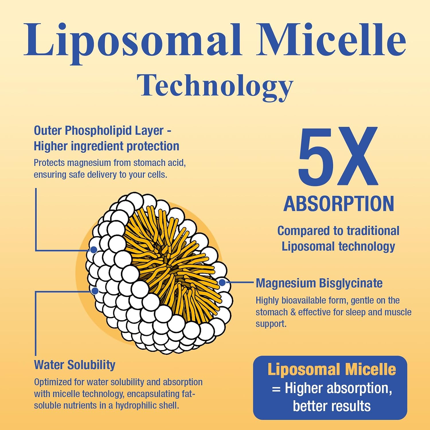 Magnesium Bisglycinate– High Absorption Liquid Magnesium Complex – Liposomal Micelle Chelated Magnesium Supplement – Sleep, Muscle, Heart, Calm– Sugar Free, Vegan, 60ml (2 Bottle)