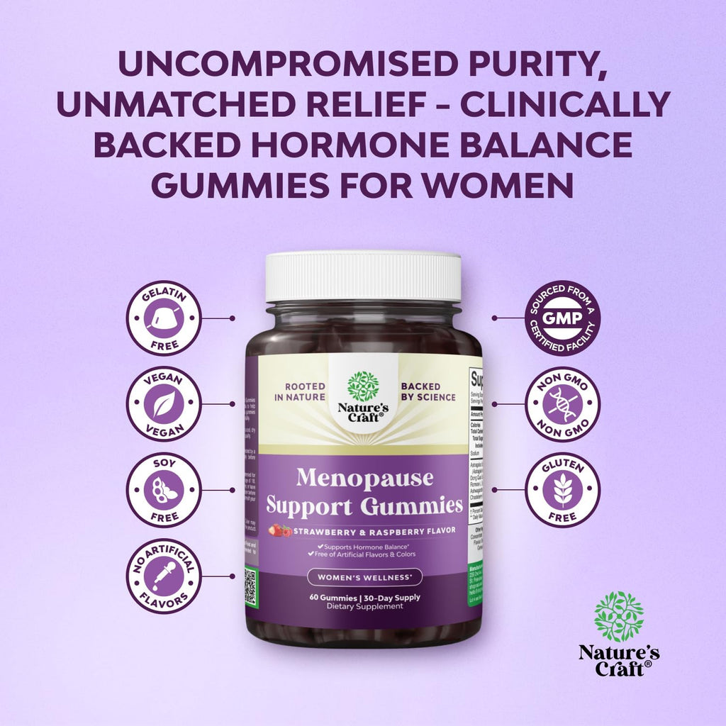 Womens Menopause Gummies with Dong Quai - Menopause Vitamins for Women with Ashwagandha - Holistic Support for Hot Flashes Night Sweats and Mood Swings - Pre & Post Supplements 60 Count - 3 Pack