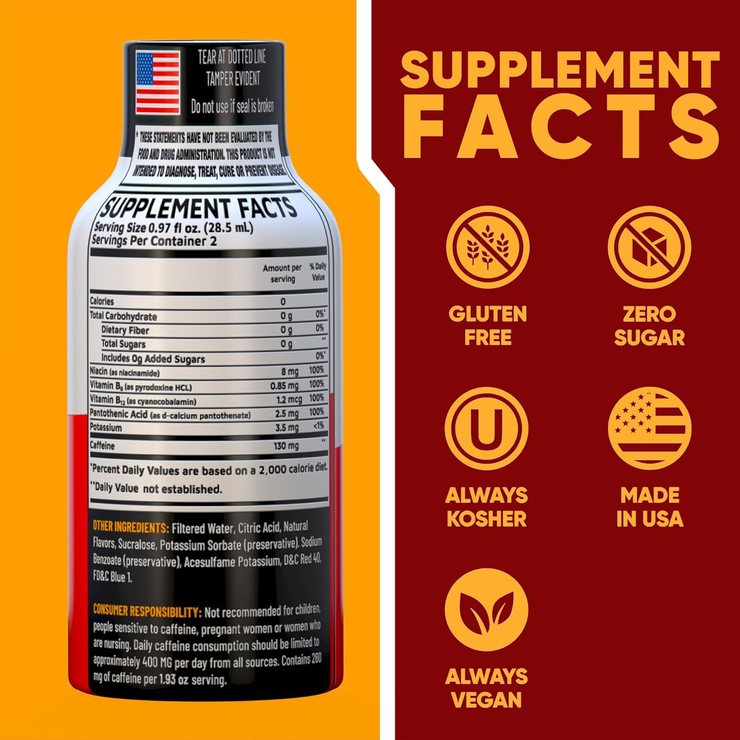 B12 Açaí Pomegranate Extra Strength Energy Shot 10 pk – 260mg Natural Caffeine B12 B6 – Energy & Vitality Support – 2 Servings Sugar Free Zero Calorie Green Tea B-Vitamins Electrolytes Vegan – 1.93 fl oz