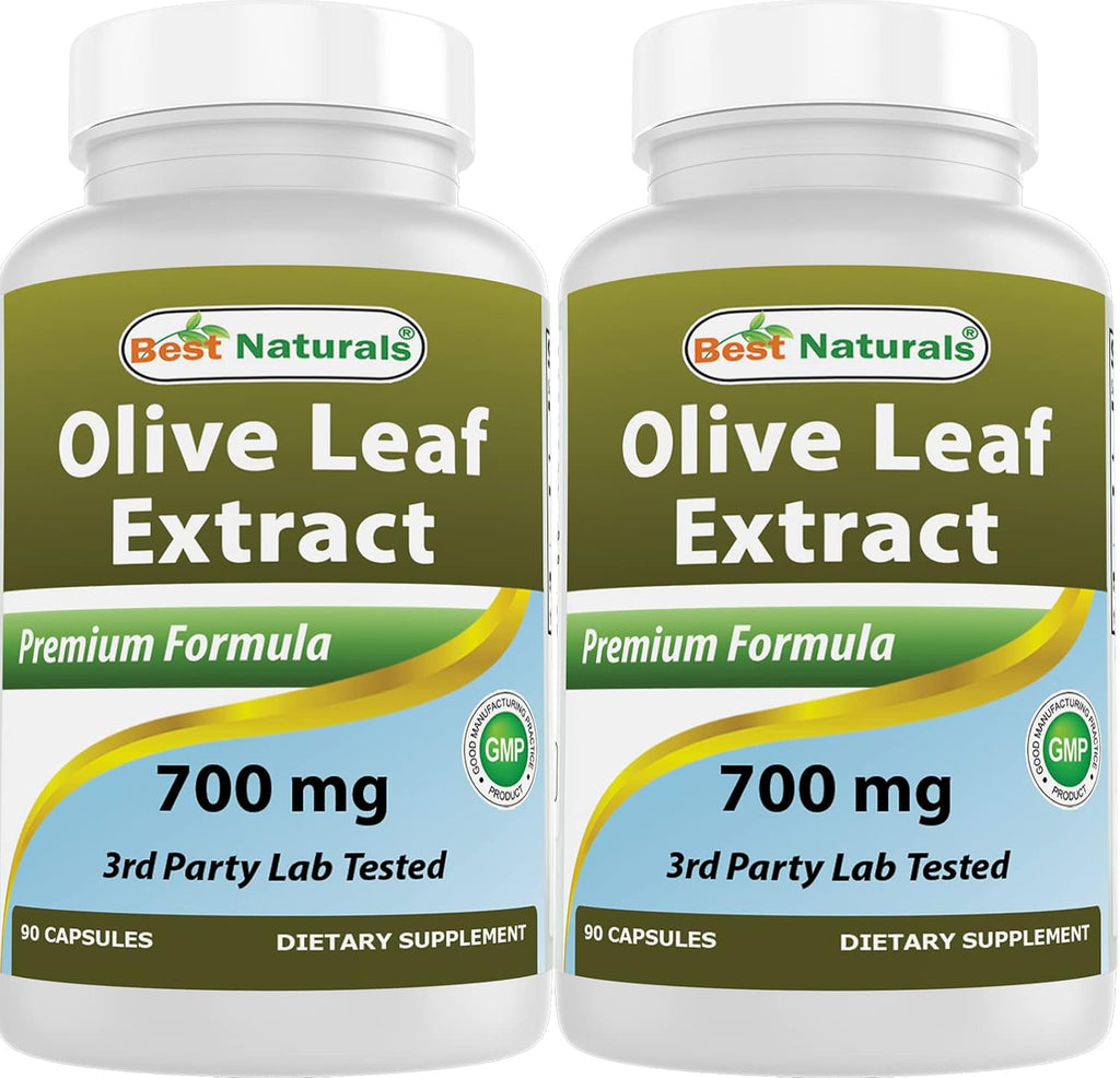 Best Naturals 2 Pack Olive Leaf Extract 700mg 90 Capsules (Total 180 Capsules)
