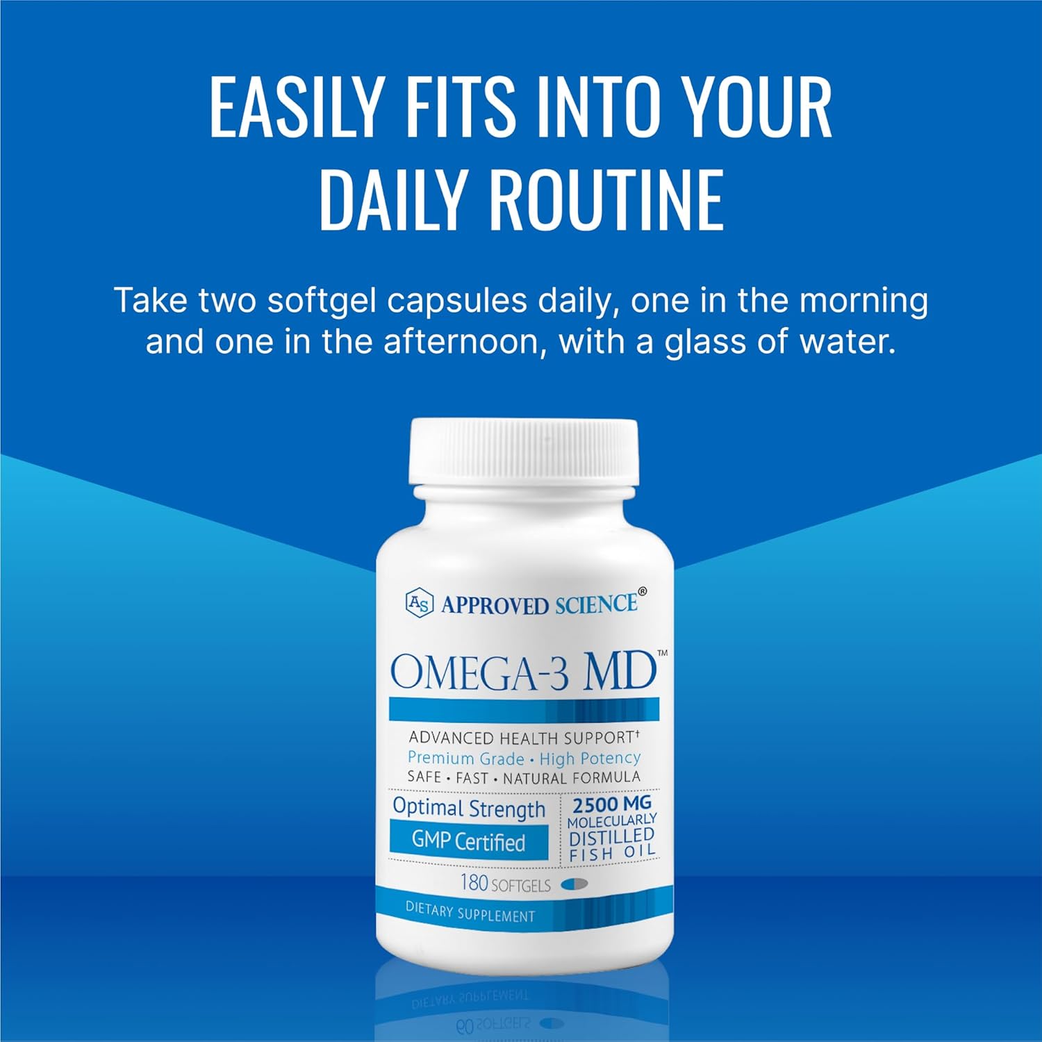Omega-3MD - Fish Oil EPA & DHA - Improve Cognitive Health - 1 Bottle - 3 Month Supply