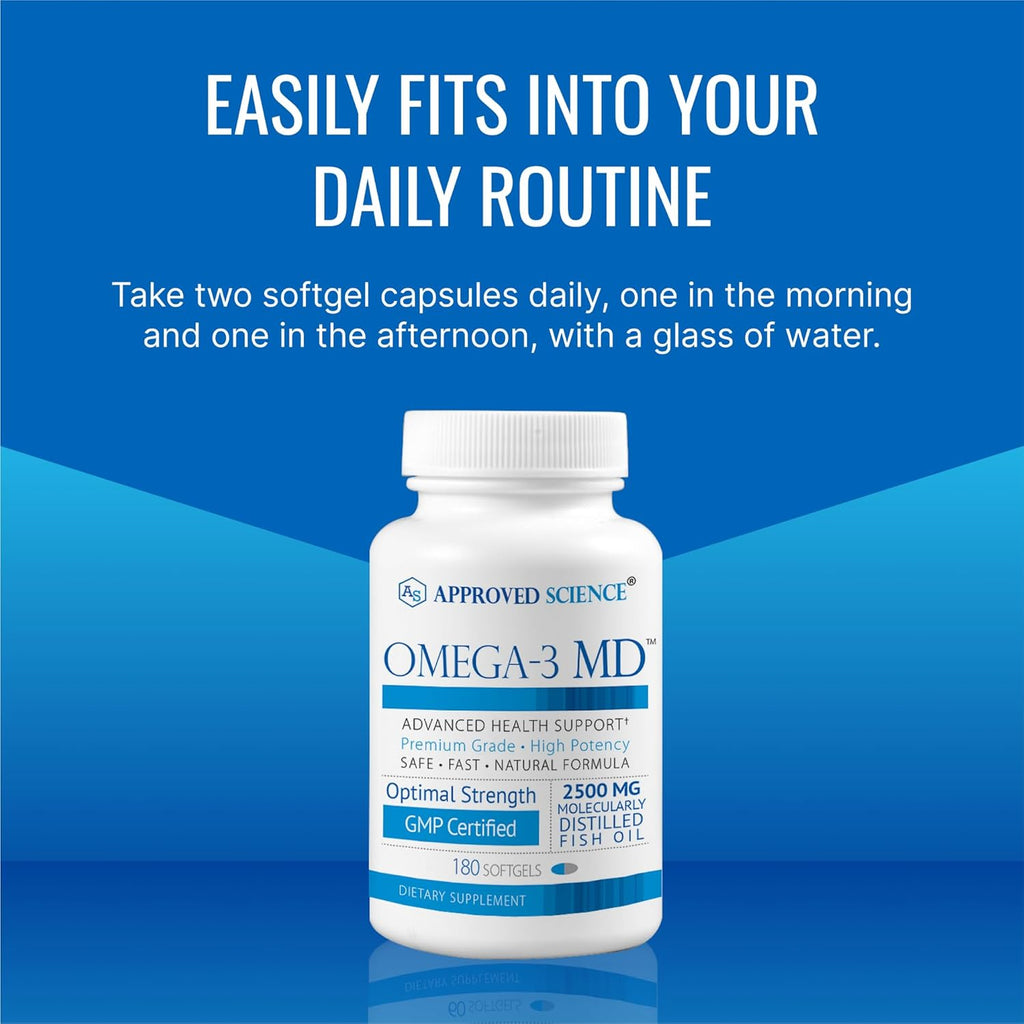 Omega-3MD - Fish Oil EPA & DHA - Improve Cognitive Health - 2 Bottles - 6 Month Supply