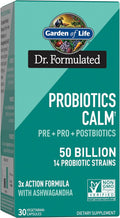 Garden of Life Dr Formulated Calm Daily 3-in-1 Complete Probiotics, Prebiotics & Postbiotics with Ashwagandha - PRE + PRO + POSTBIOTIC Supplement for Immune, Digestive & Mood Support - 30 Day Supply