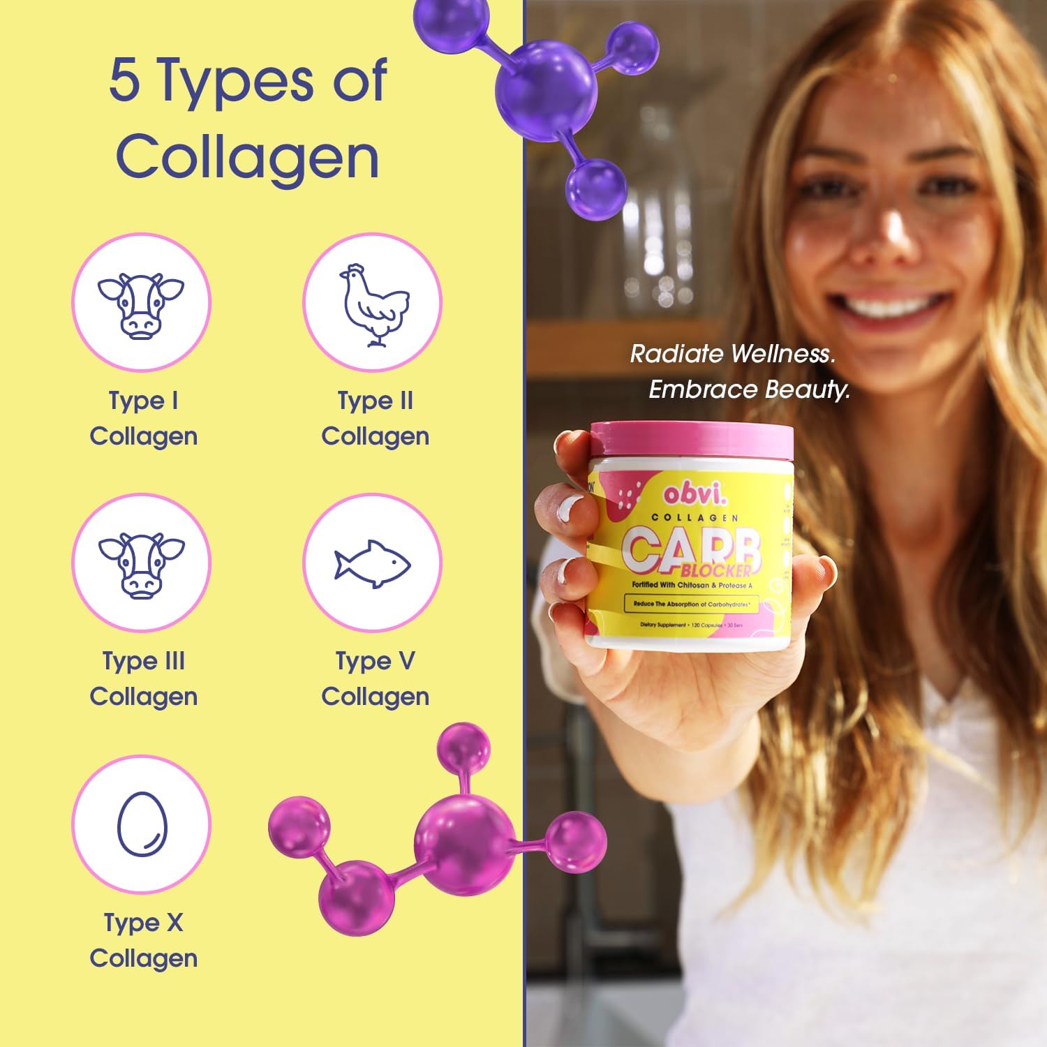 Obvi Guilt-Free Carb Blocker | Supports Fitness Goals | Carb Absorption Blocker with White Kidney Bean Extract | 120 Capsules, 30 Servings