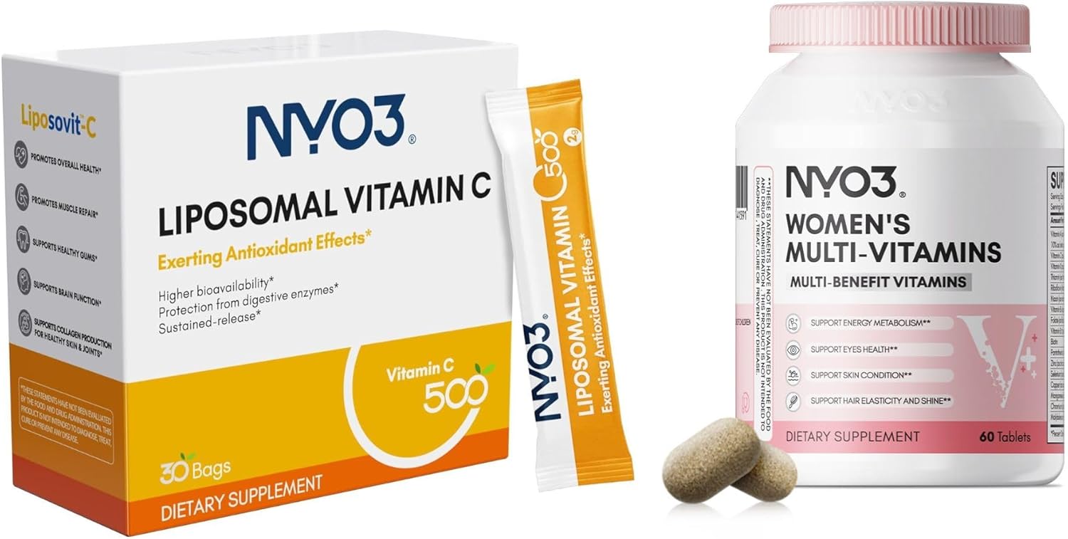 Liposomal Vitamin C Powder & Multivitamin for Women, 2 Pack