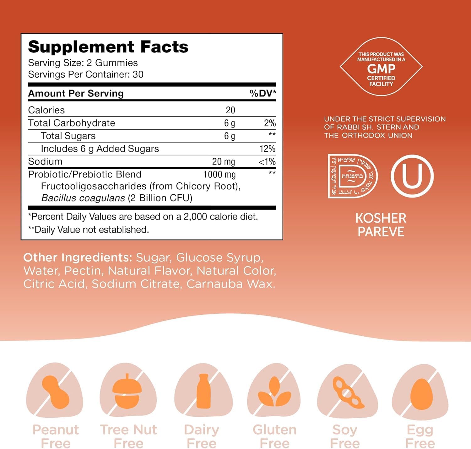 Zahler Chapter One Probiotic Gummies, with a Prebiotic and Probiotic Blend, Delivering a synbiotic Experience, Raspberry and Orange Flavored Gummies, 60 Count.