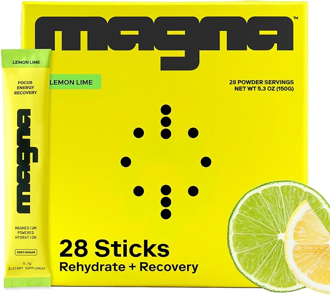 MAGNA Electrolytes Powder Drink Mix Bundle – Lemon Lime & Mint Lemonade Flavors, 56 Servings | Hydration, Energy & Focus Support with Magnesium L-Threonate, Sodium, Potassium, Vitamin D, B6 & B12