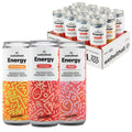 WellWithAll Energy Drink Variety Pack – Fruit Punch, Tropical Mango, and Peach Flavors – Caffeine from Tea – With Vitamin C – Lightly Sparkling Beverage – Fruit & Veggie Juice Blend – 12 Oz (Pack of 12 – 4 Cans of Each Flavor )