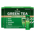 VitaCup Green Tea Instant Packets, Enhance Energy & Detox with Matcha, Moringa, B Vitamins, D3, Fiber, Keto, Paleo, Vegan in Tea Powder Single Serving Sticks, 72 Ct