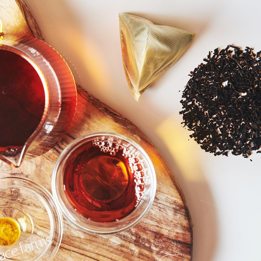 Grace Farms Organic Earl Grey Black Tea, 16 Pyramid Sachets | Bergamot Oil | Fairtrade & Kosher |Gives Back 100% of Profits