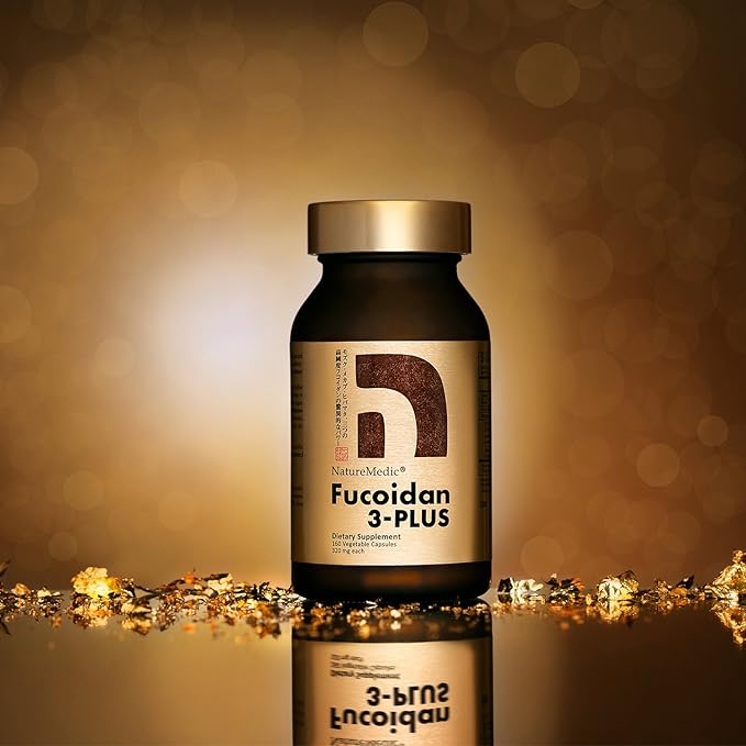 Fucoidan 3-Plus Brown Seaweed Immunity Supplement with Three Types of High Purity Fucoidan Organic Mekabu Fucus Mozuku Agaricus Capsule Type Made in Japan (3)