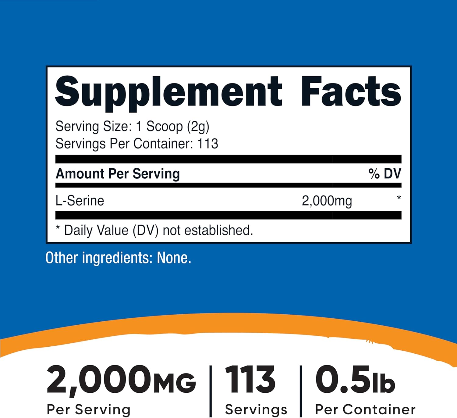 Nutricost L-Serine Powder, 113 Servings (.5LB) - 2,000 MG Per Serving - Non-GMO, Gluten Free