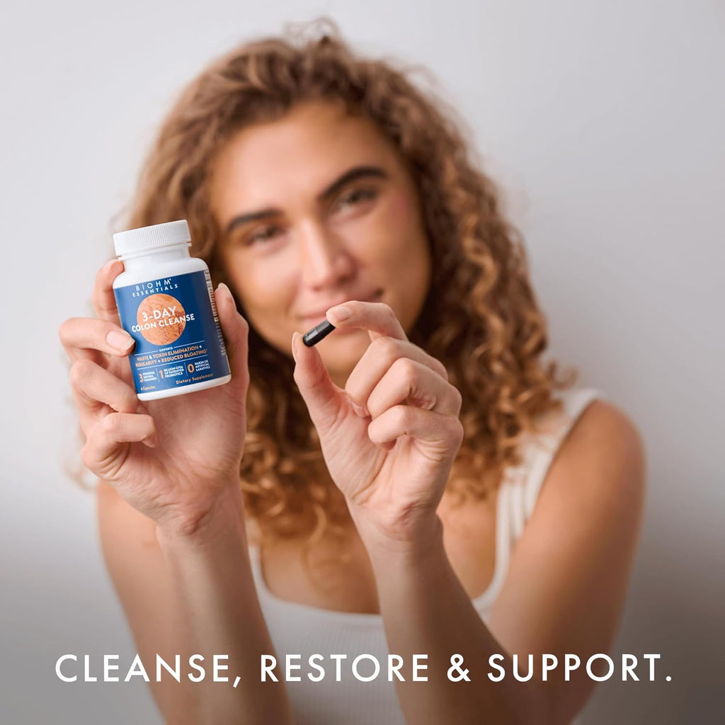 BIOHM 3 Day Colon Cleanse Detox with Probiotics & Herbal Extracts (6 Capsules, 3 Servings) Supports Constipation, Bloating Relief & Immune Health, Gut Cleanse for Men and Women, Non-GMO & Gluten-Free