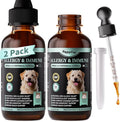 Allergy & Immune Supplement for Dogs - Omega 3-6-9 Liquid Drops for Seasonal Allergy Support, Skin Itch Relief, Less Shedding, Coat Health - with Biotin, Turmeric - Chicken Flavor - 2 FL.OZ