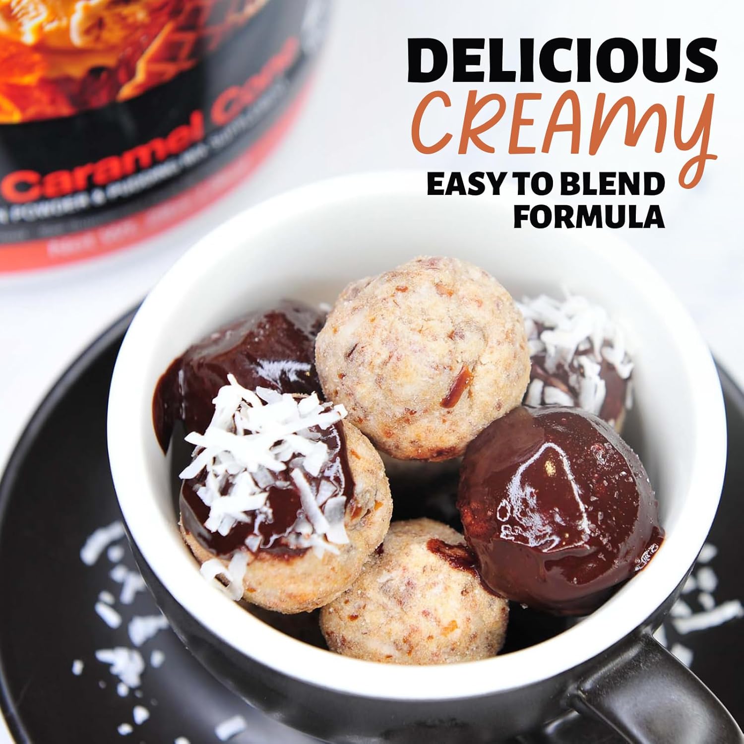Devotion Nutrition Protein Powder Blend | Gluten Free, Keto Friendly, No Added Sugars | 1g MCT | 20g Whey & Micellar Protein | 2lb Tub (Salted Caramel Cone)