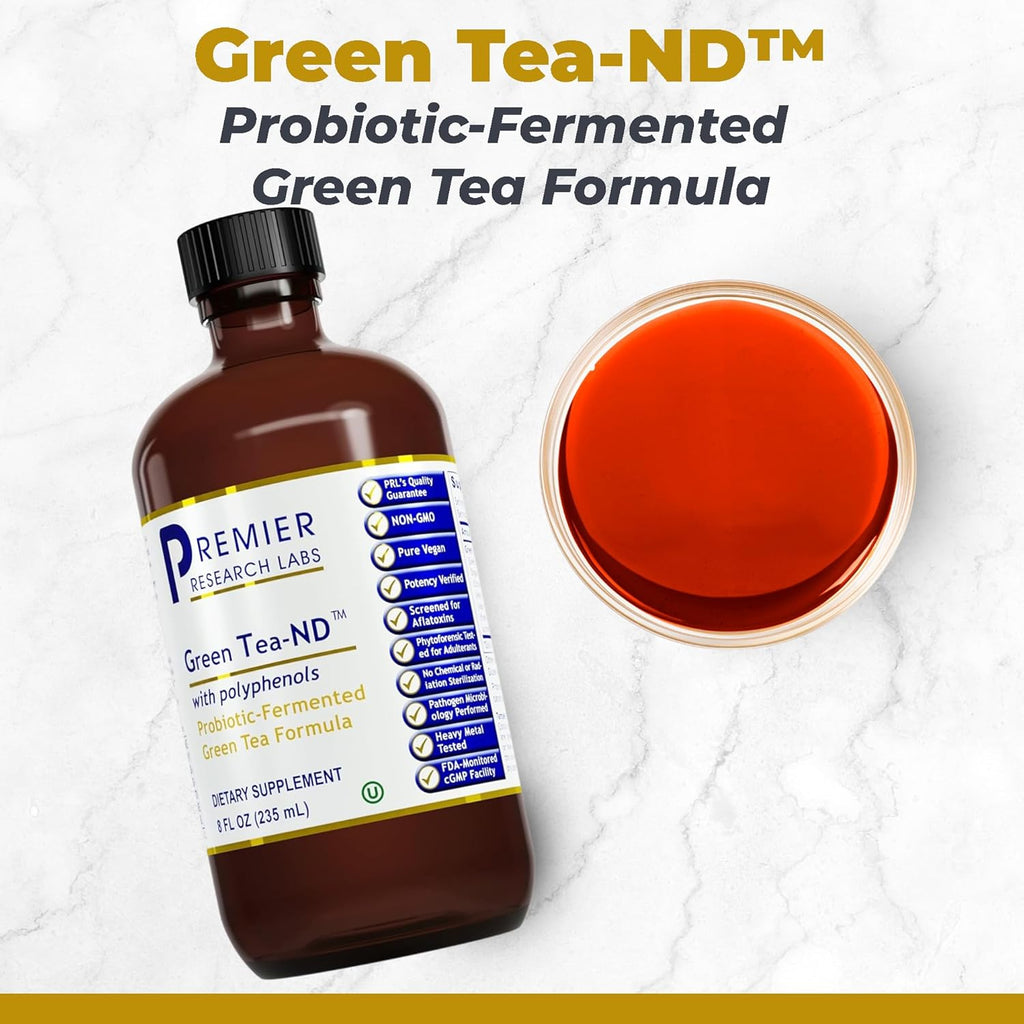Premier Research Labs Green Tea-ND - Liquid Green Tea Extract with Fermented Supplement Formula - Probiotic Herbal Digestive Supplement with Vegan Formula* - 8 fl oz