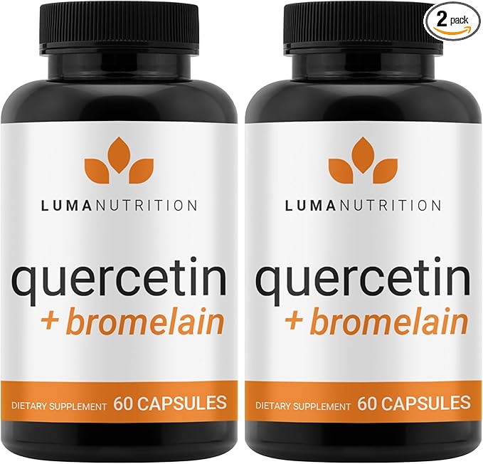 Luma Nutrition Quercetin 500mg - Quercetin with Bromelain Supplement - Antioxidant - Immune Support - Vegan & Gluten-Free - 60 Capsules (Pack of 2)