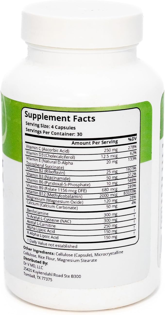 Nerve Control – Alpha Lipoic Acid (ALA) & B Vitamin Complex (1 Month Supply) to Support Healthy Nerve Function and Comfort in Hands & Feet