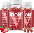 Iron Gummies Supplements for Kids & Women - Multivitamin with Iron for Blood Healthy, Great Tasting Vitamins Gummy with Vitamin C for Max Absorption - Strawberry (3 Packs)