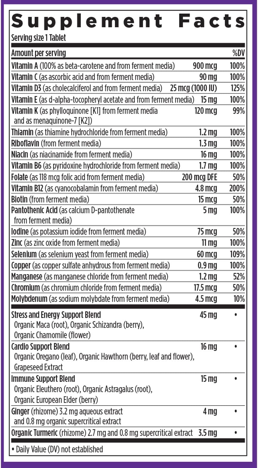 New Chapter Men's Multivitamin for Immune, Stress, Heart + Energy Support with Fermented Nutrients - Every Man's One Daily, Made with Organic Vegetables & Herbs, Non-GMO, Gluten Free - 48 ct