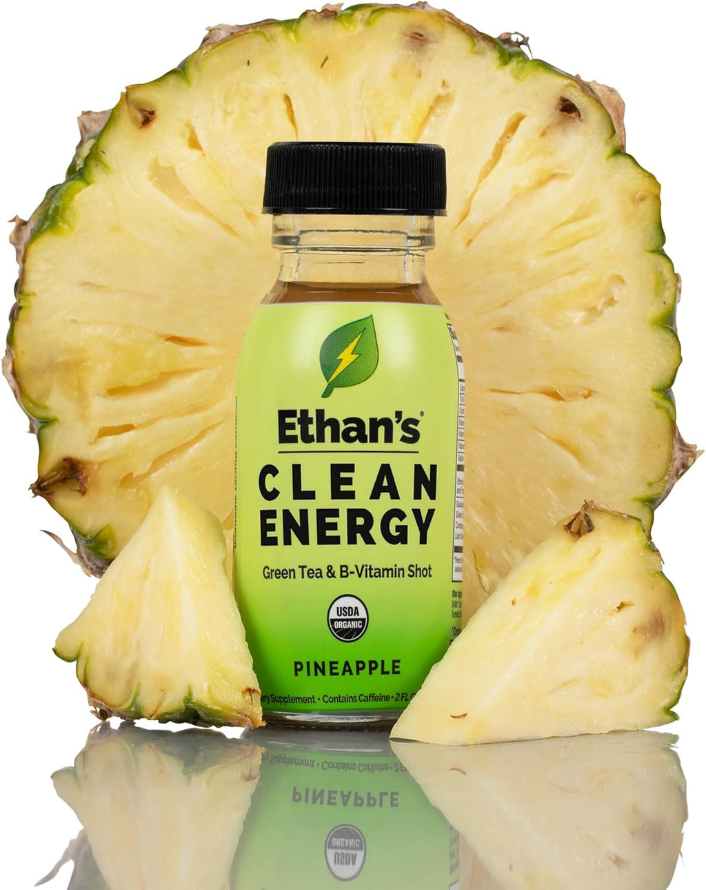 Ethan's Organic Clean Energy Shots Tart Cherry, Sugar Free Natural Pre-Workout Focus Boost, Gluten Free, Vegan, B6 & B12 Vitamin C with Green Tea Extract and Guayusa (2 Pack of 2oz Shots)