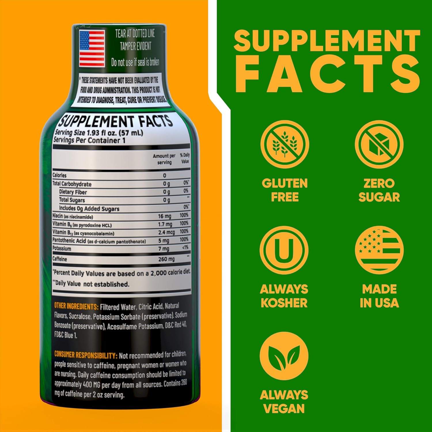 B12 Overload Extra Strength Energy Shot – Grape – 260mg Caffeine, 14000% B12, Electrolytes – Energy & Vitality Support – Zero Sugar No Calories – Vegan, Kosher, Gluten-Free – 1.93 fl oz, 10-Pack