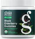 Gaia Herbs Black Elderberry (Sambucus Nigra) Extra Strength Gummies - Delicious Immune Support Supplement - Made with Certified Organic Black Elderberries for Immune System Support - 120 Gummies
