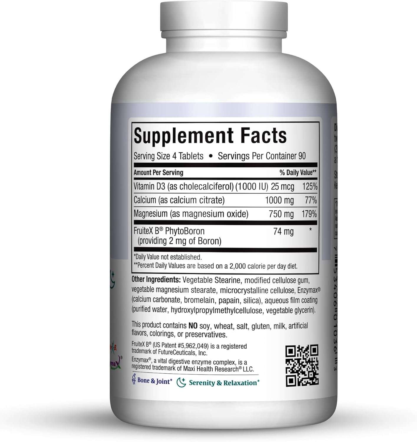 Maxi Health Calcium Magnesium Supplement with Vitamin D3 and Boron - Kosher Bone Health & Nighttime Formula, Calcium Citrate CalMag & Vitamin D (360 Tablets)